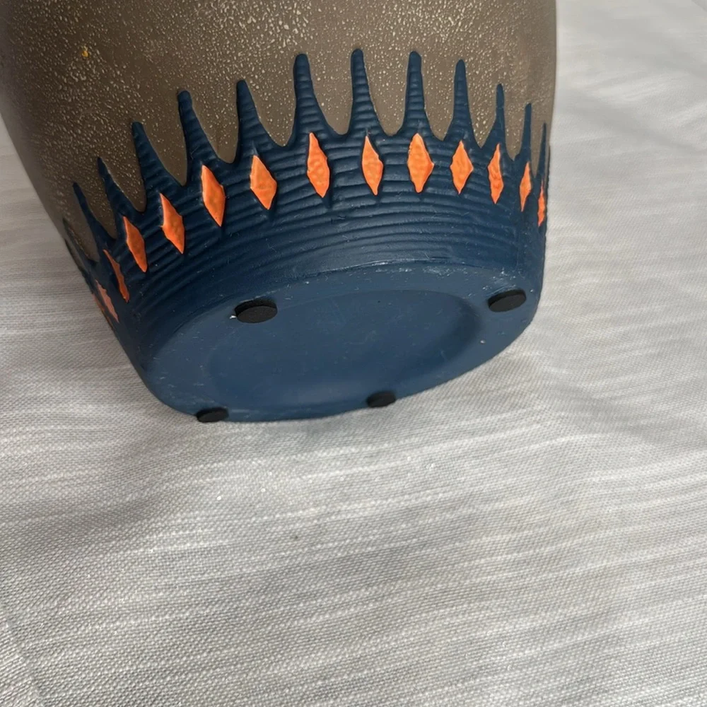 Southwestern Native American candle votive holder Pottery Hand Painted